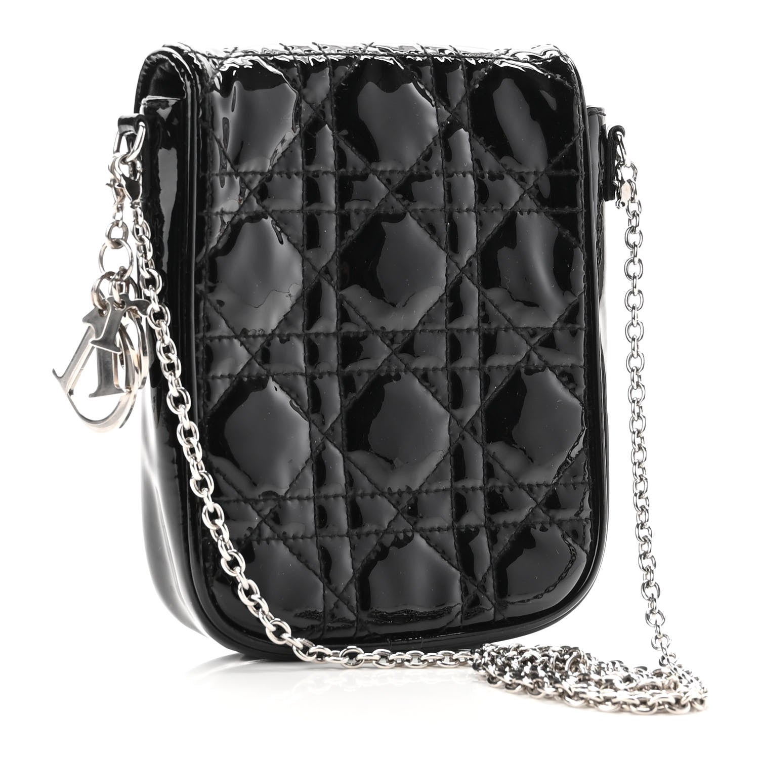 Christian Dior Patent Cannage Crossbody Pouch Black 3 of 8