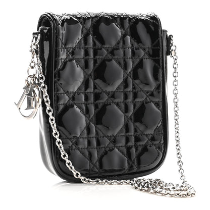 Christian Dior Patent Cannage Crossbody Pouch Black 3 of 8