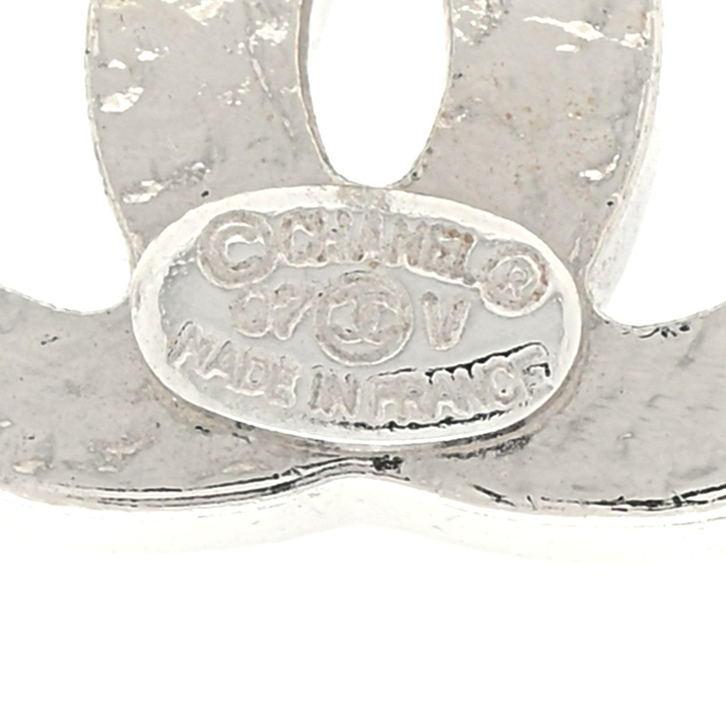Chanel Crystal Mini CC Earrings Silver 4 of 4
