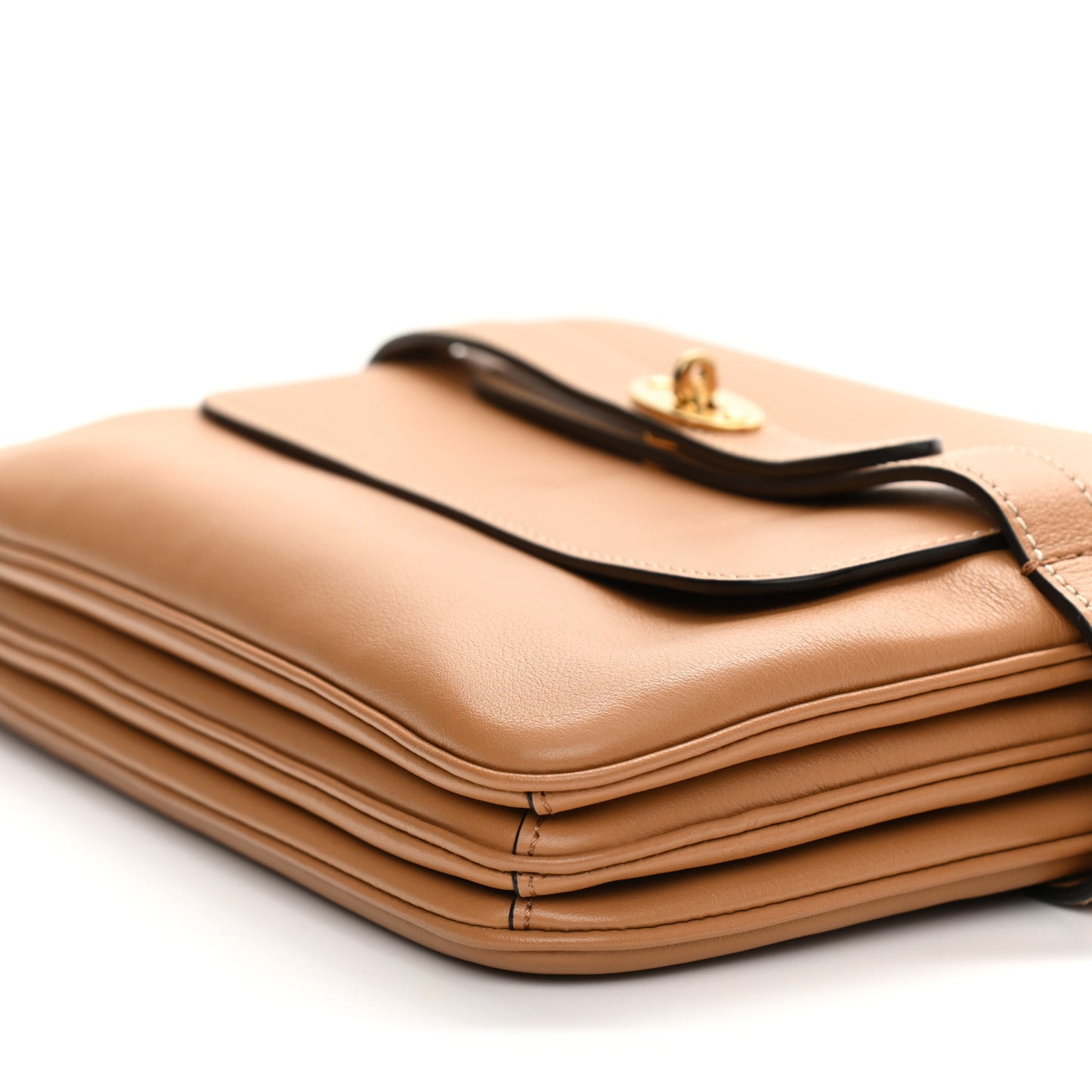 Silky Calfskin Belted Bayswater Satchel Sable