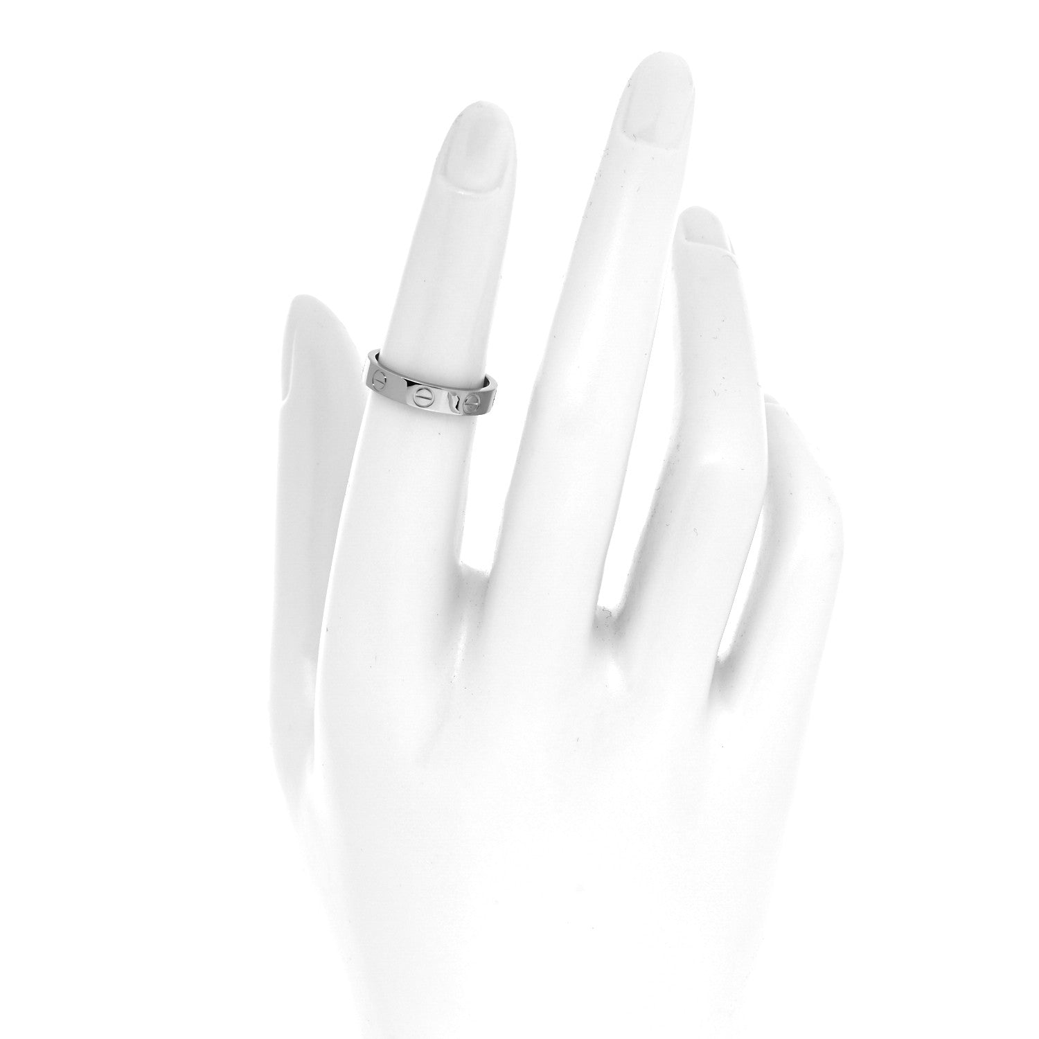 Cartier 18K White Gold 3.5mm LOVE Wedding Band Ring 49 4.75 2 of 5