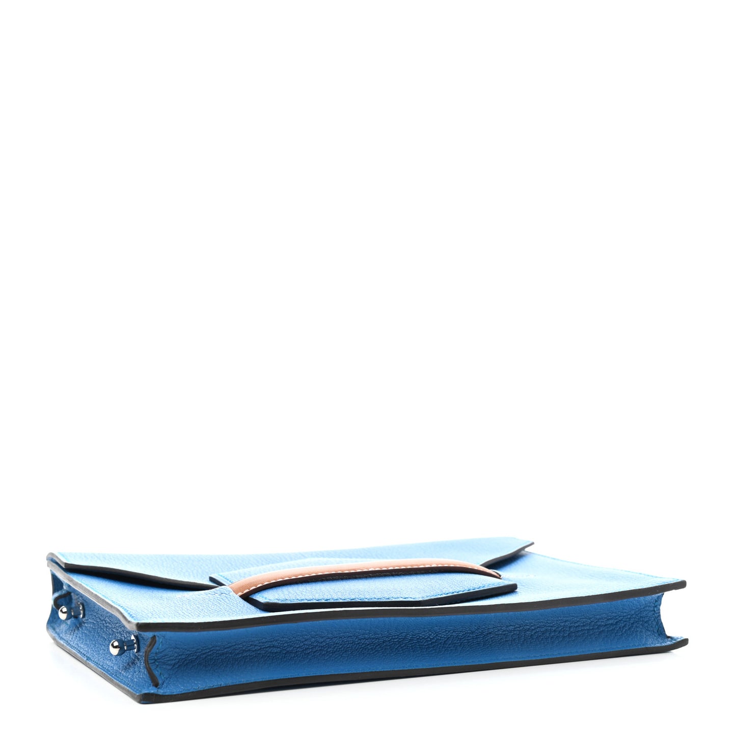 Chevre Mysore Barenia Faco II Clutch Bleu Zanzibar Fauve