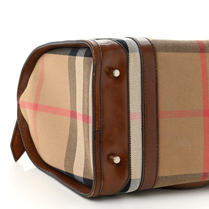Burberry House Check Bridle Calfskin Small Bowling Bag Dark Tan 8 of 15
