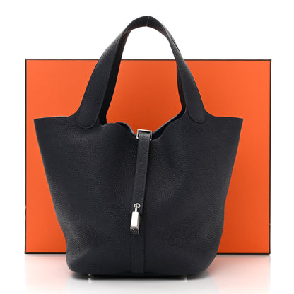 Hermes Taurillon Clemence Picotin Lock 22 MM Bleu Nuit 11 of 11