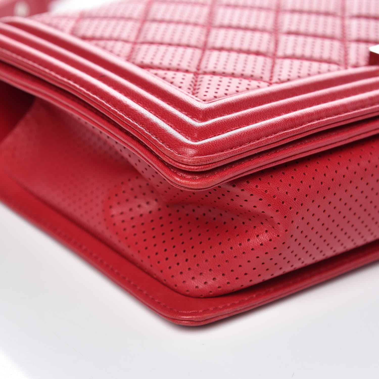 Chanel Lambskin Perforated New Medium Boy Flap Red 9 of 14