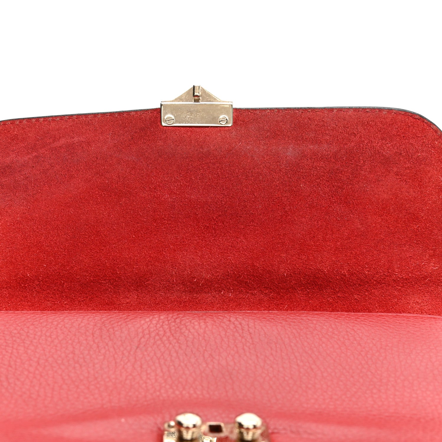 Valentino Garavani Pebbled Calfskin Medium Glam Lock Rockstud Flap Red 14 of 14