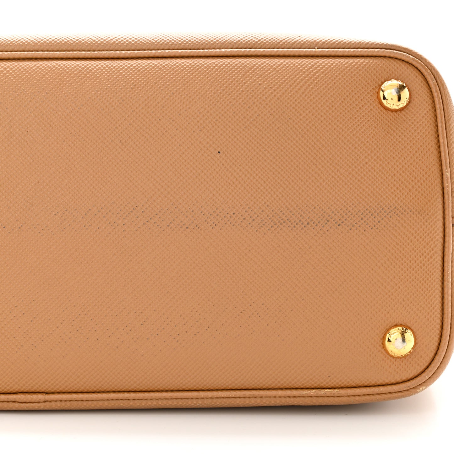 Saffiano Cuir Small Double Bag Caramel Fuoco