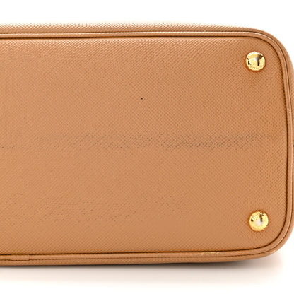 Prada Saffiano Cuir Small Double Bag Caramel Fuoco 16 of 17