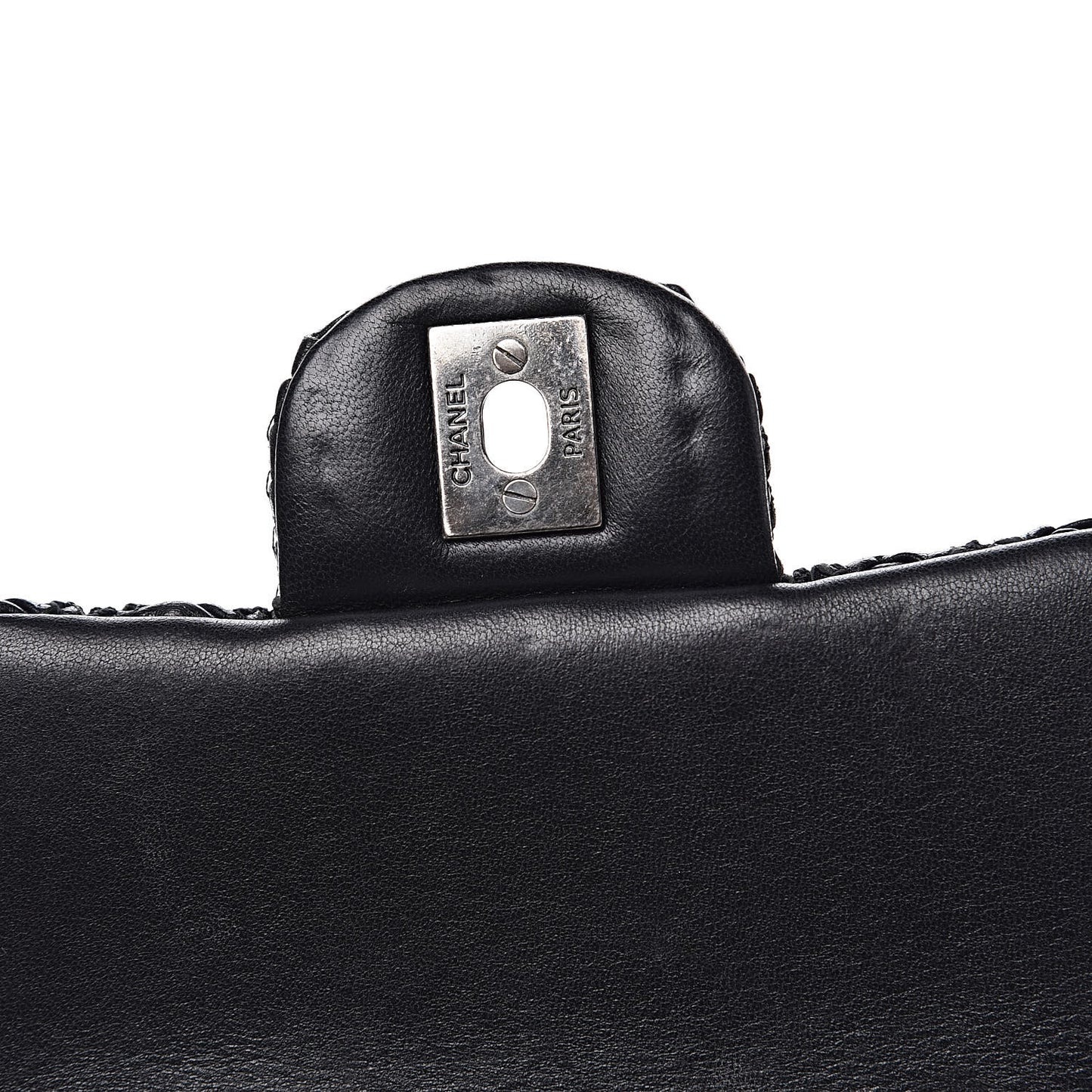 Lambskin Embroidered Mini Flap Black