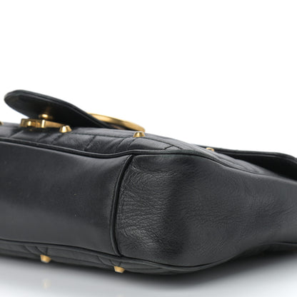 Gucci Calfskin Matelasse Studded Medium GG Marmont Shoulder Bag Black 11 of 11