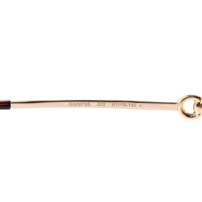 Gucci Metal Horsebit Square Sunglasses GG0879S Gold 6 of 8