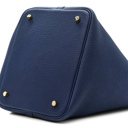 Hermes Taurillon Clemence Picotin Lock 22 MM Bleu Saphir 10 of 11