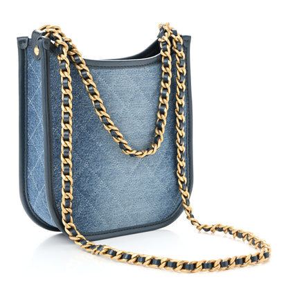 Chanel Washed Denim Quilted Small Hobo Blue 3 of 10