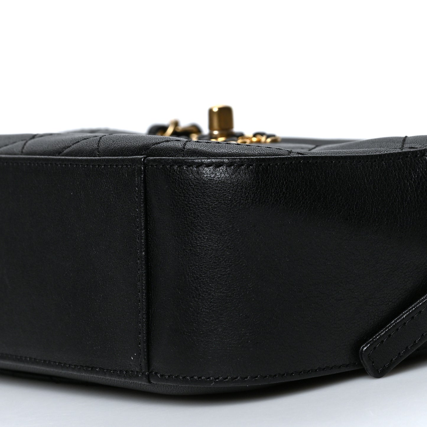 Goatskin Quilted Chanel 19 Camera Case Black