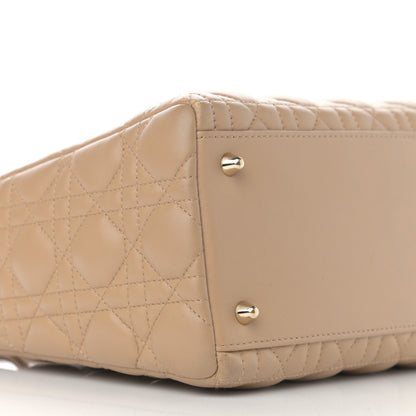 Christian Dior Lambskin Cannage Medium Lady Dior Beige 9 of 10