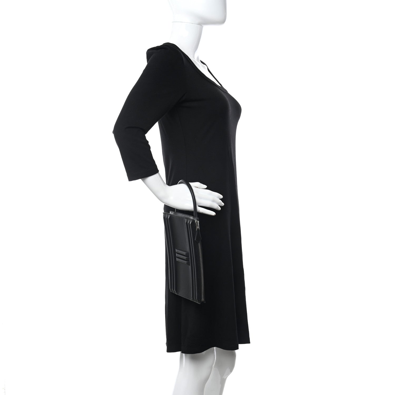 Hermes Tadelakt Kelly Cadena Clutch Black 2 of 12