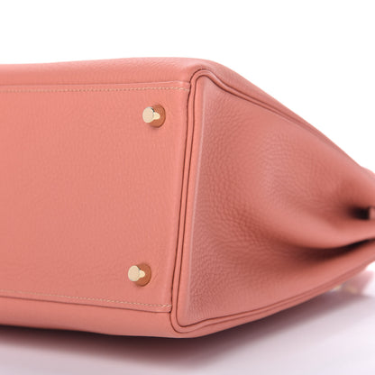 Hermes Taurillon Clemence Retourne Kelly 35 Rose Thé 7 of 11
