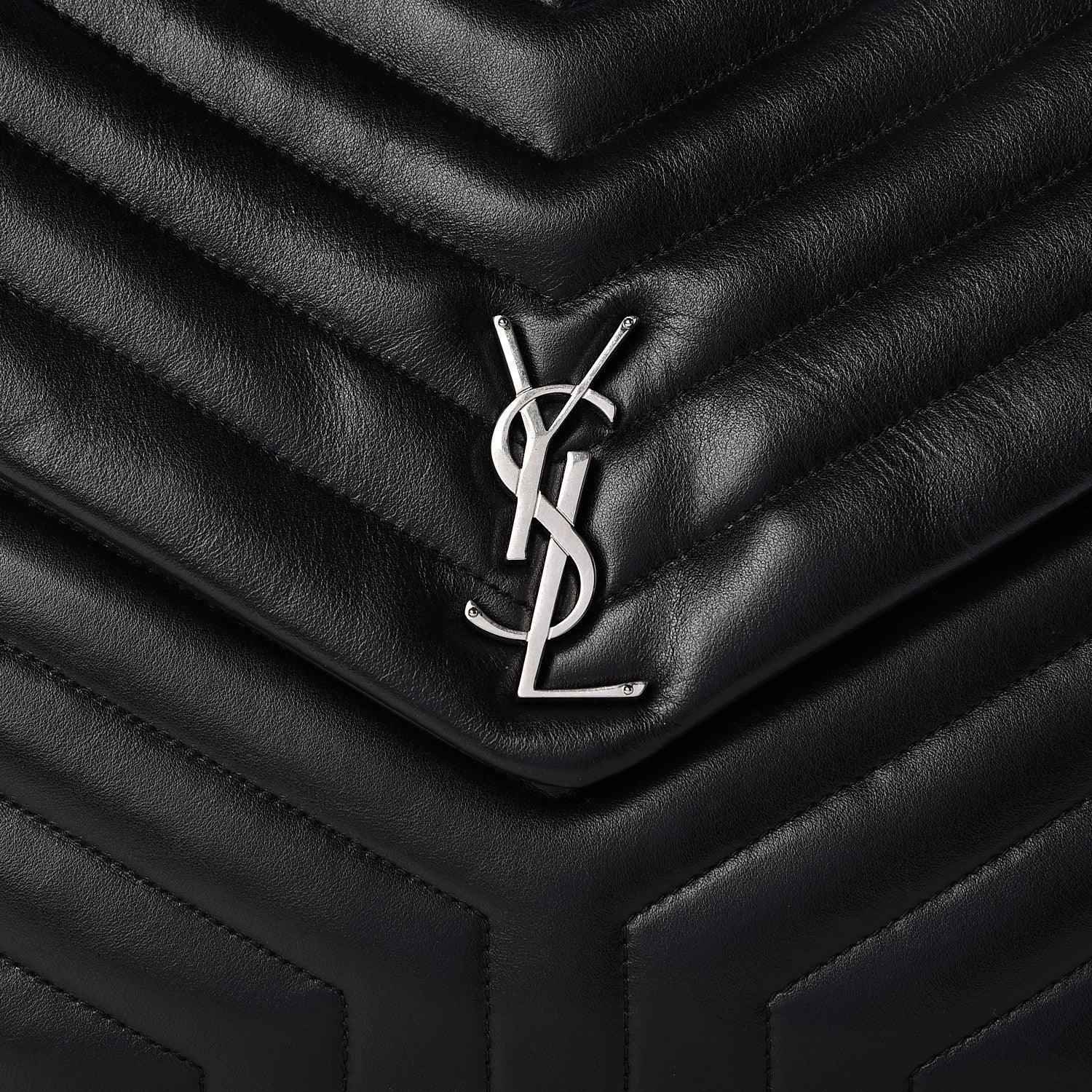 Saint Laurent Calfskin Y Quilted Monogram Large Loulou Chain Satchel Black 9 of 15