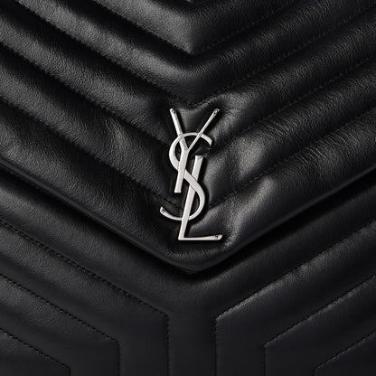 Saint Laurent Calfskin Y Quilted Monogram Large Loulou Chain Satchel Black 9 of 15