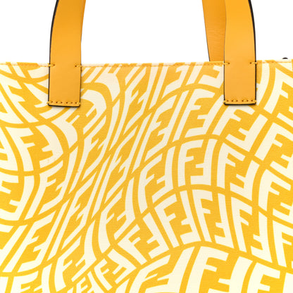 Fendi X SARAH COLEMAN Glazed Canvas Vitello King FF Vertigo Shopping Tote Bag Mimosa White 8 of 12