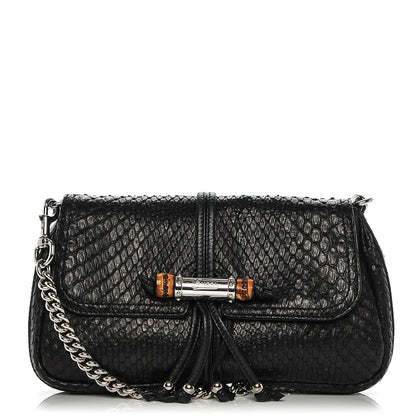 Gucci Python Bamboo Croisette Evening Bag Black 1 of 6