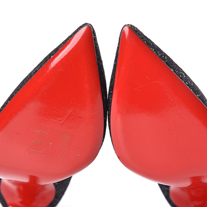 Christian Louboutin Glitter Resille Pigalle Follies 100 Pumps 38 Black 6 of 9