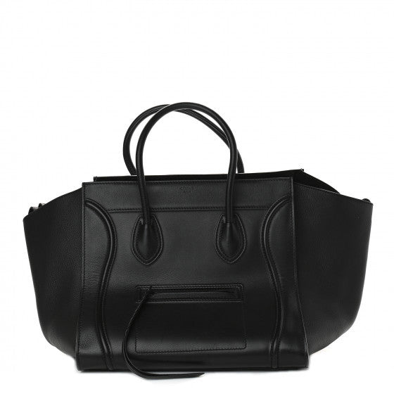 Supple Calfskin Large Phantom Luggage Black