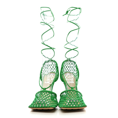 Bottega Veneta Mesh Nappa Stretch Ankle Tie 90mm Sandals 36 Grass 2 of 8