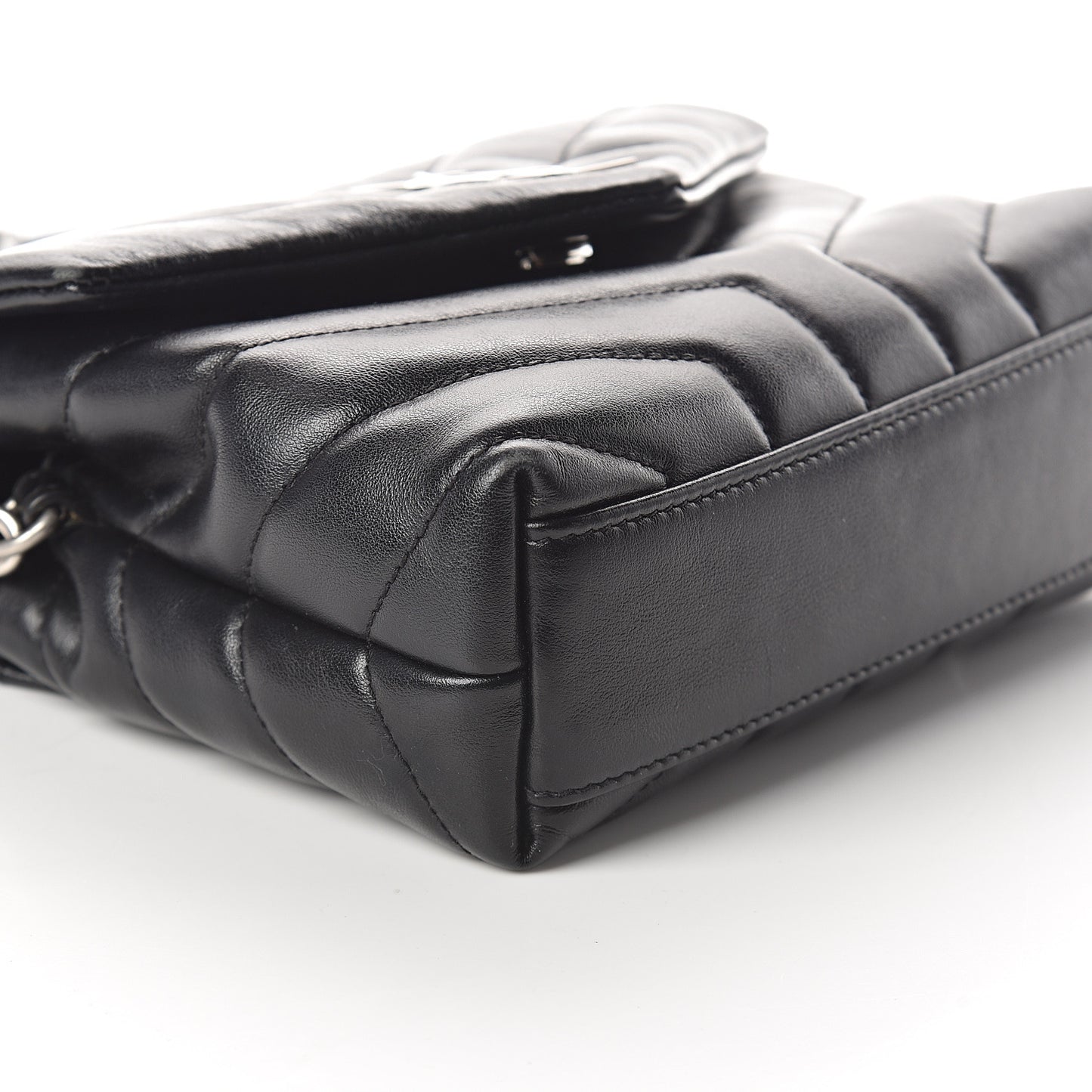 Calfskin Y Quilted Monogram Toy Loulou Crossbody Bag Black