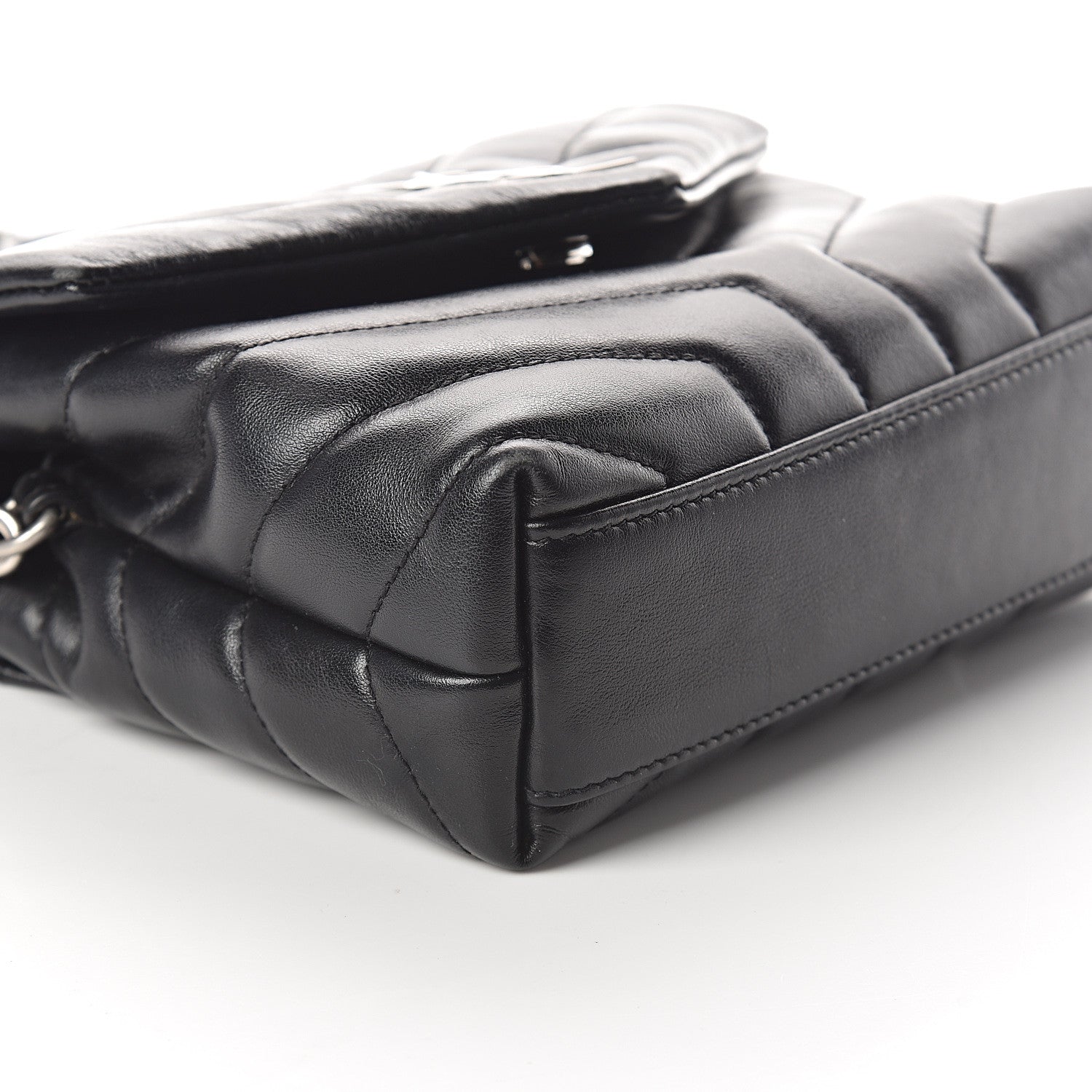 Saint Laurent Calfskin Y Quilted Monogram Toy Loulou Crossbody Bag Black 6 of 8