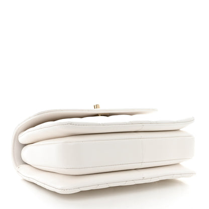 Chanel Lambskin Lacquered Quilted Mini Trendy CC Dual Handle Flap Bag White 4 of 11