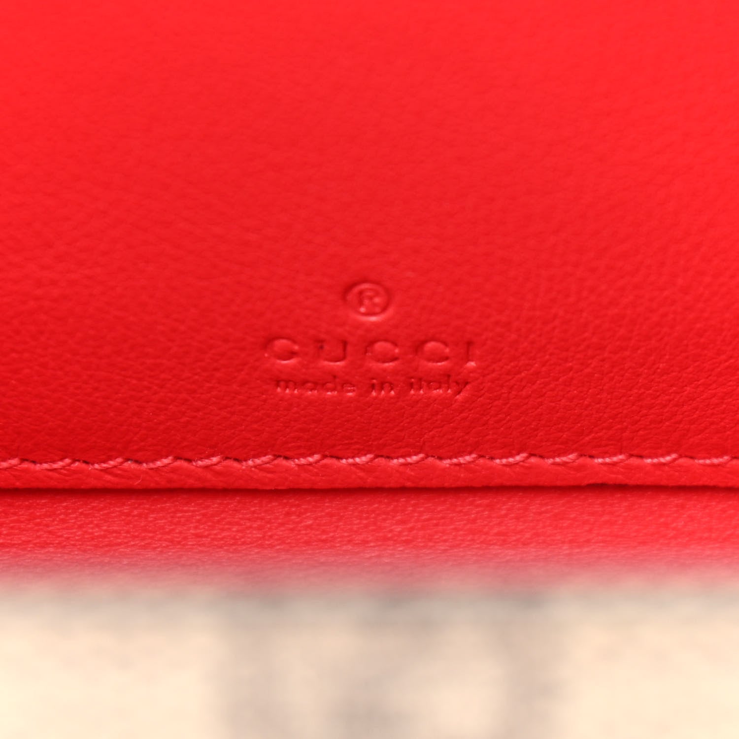 Gucci GG Supreme Monogram Moon Calfskin Love Valentines Day Padlock Case Beige Ebony New Geranium 6 of 10