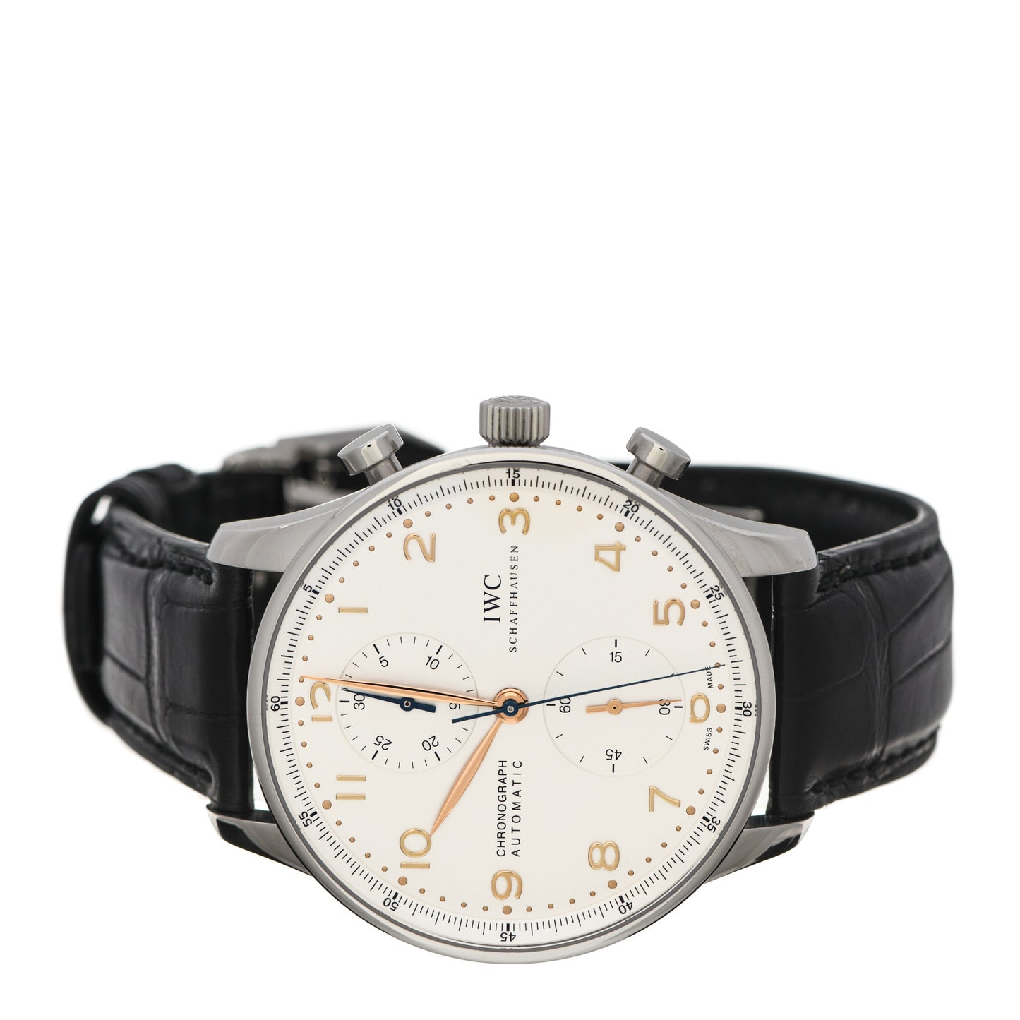 Stainless Steel Alligator 41mm Portugieser Chronograph Automatic Watch IW371604