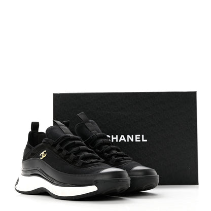 Chanel Velvet Calfskin Mixed Fibers CC Sneakers 39.5 Black 9 of 9