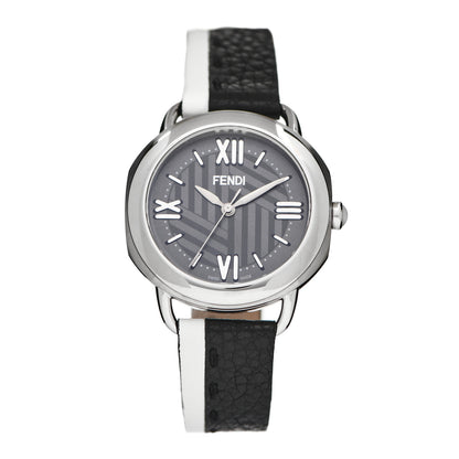 Fendi Stainless Steel Calfskin 38mm Selleria Two Tone Quartz Watch Grey 1 of 5