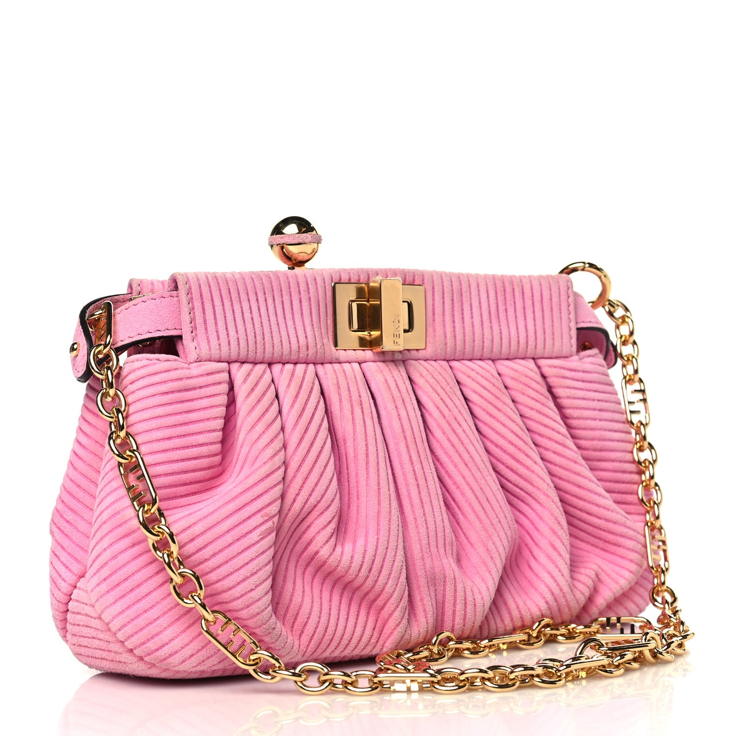 Camoscio Line Embossed Small Peekaboo Click Bag Lollypop