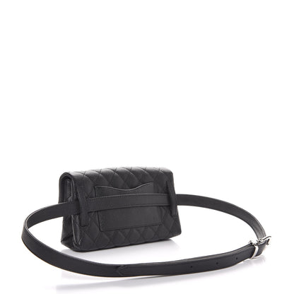 Chanel Grained Calfskin Quilted 2.55 Reissue Flap Belt Bag Clutch Black 3 of 7