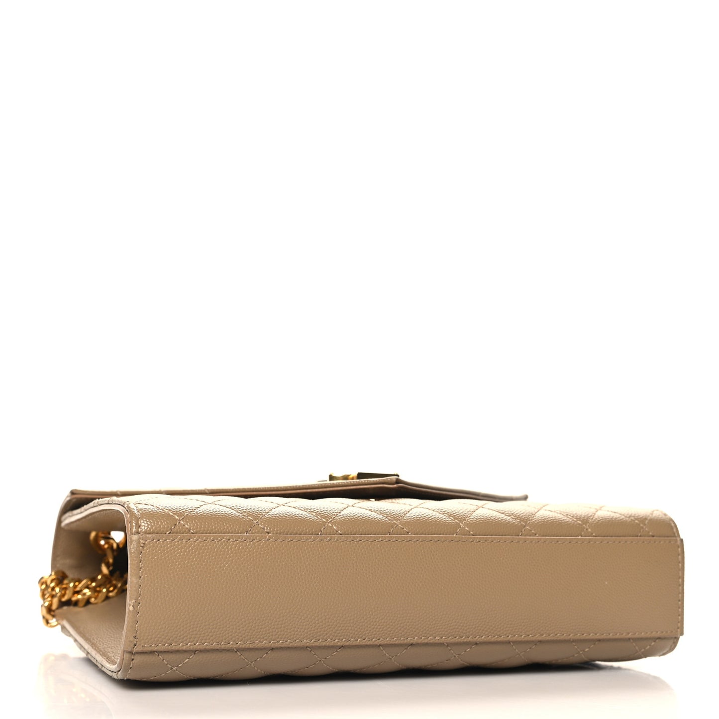 Grain De Poudre Textured Mixed Matelasse Medium Triquilt Monogram Satchel Dark Latte