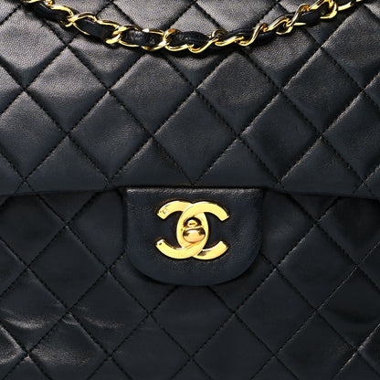 Chanel Lambskin Quilted Medium Double Flap Black 7 of 12