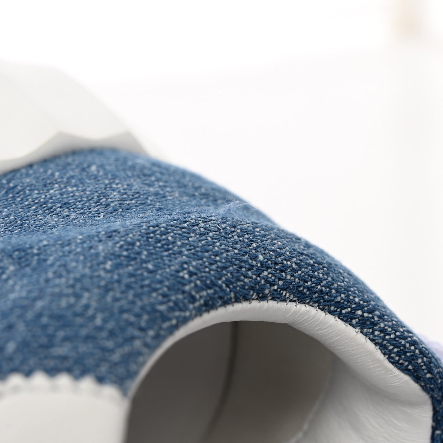 Denim Suede Goatskin Bouncing Sneakers 37 Bleu Clair White