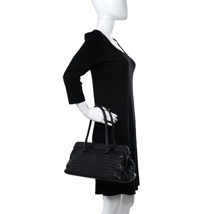 Bottega Veneta Nappa Intrecciato Frame Shoulder Bag Black 2 of 15
