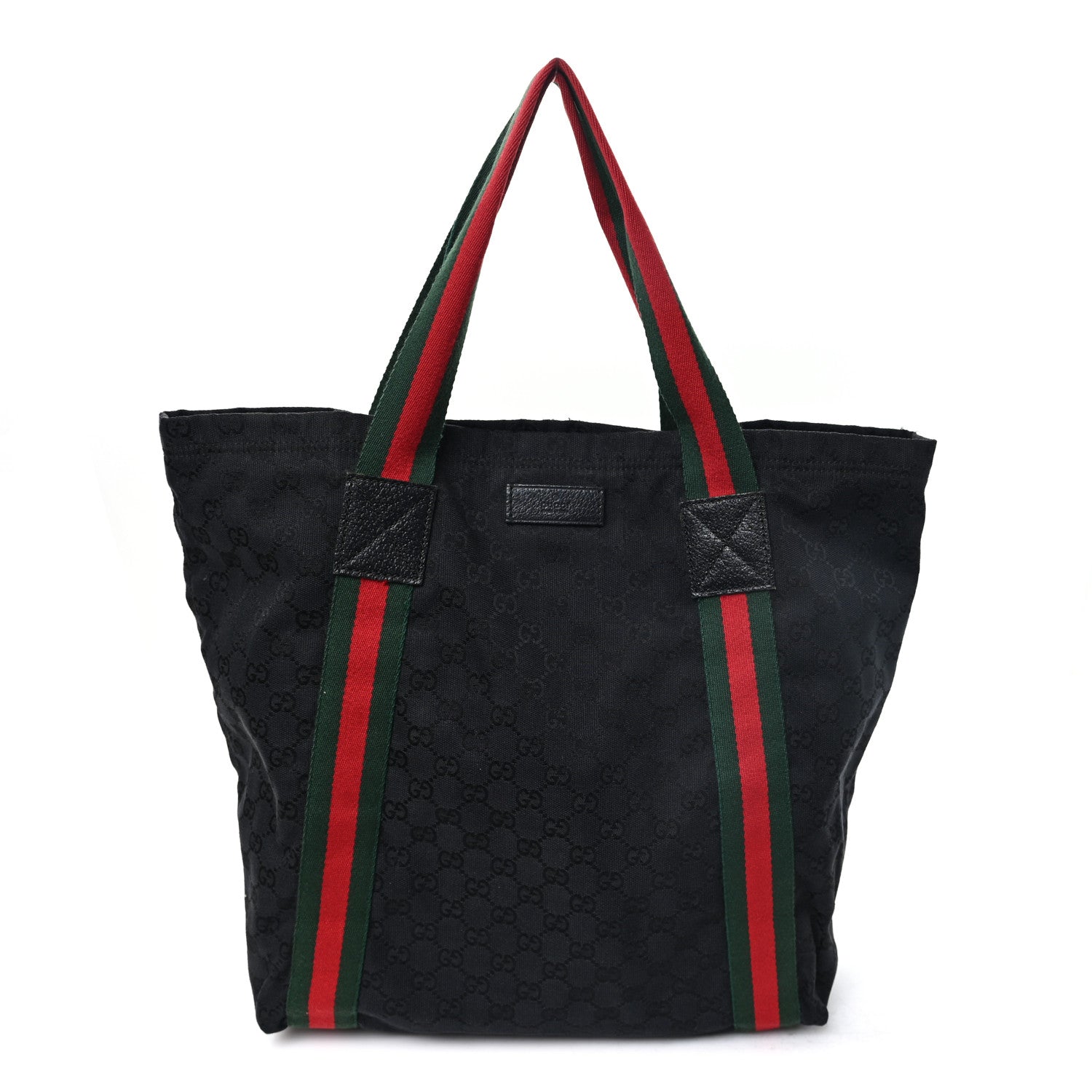 Gucci GG Monogram Medium Web Handle Vertical Tote Black 1 of 10