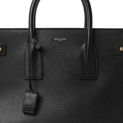 Saint Laurent Grained Calfskin Large Thin Sac De Jour Black 8 of 10