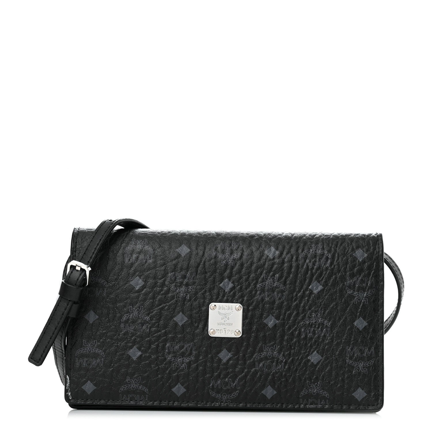 MCM Visetos Chain Wallet Crossbody Black 1 of 17