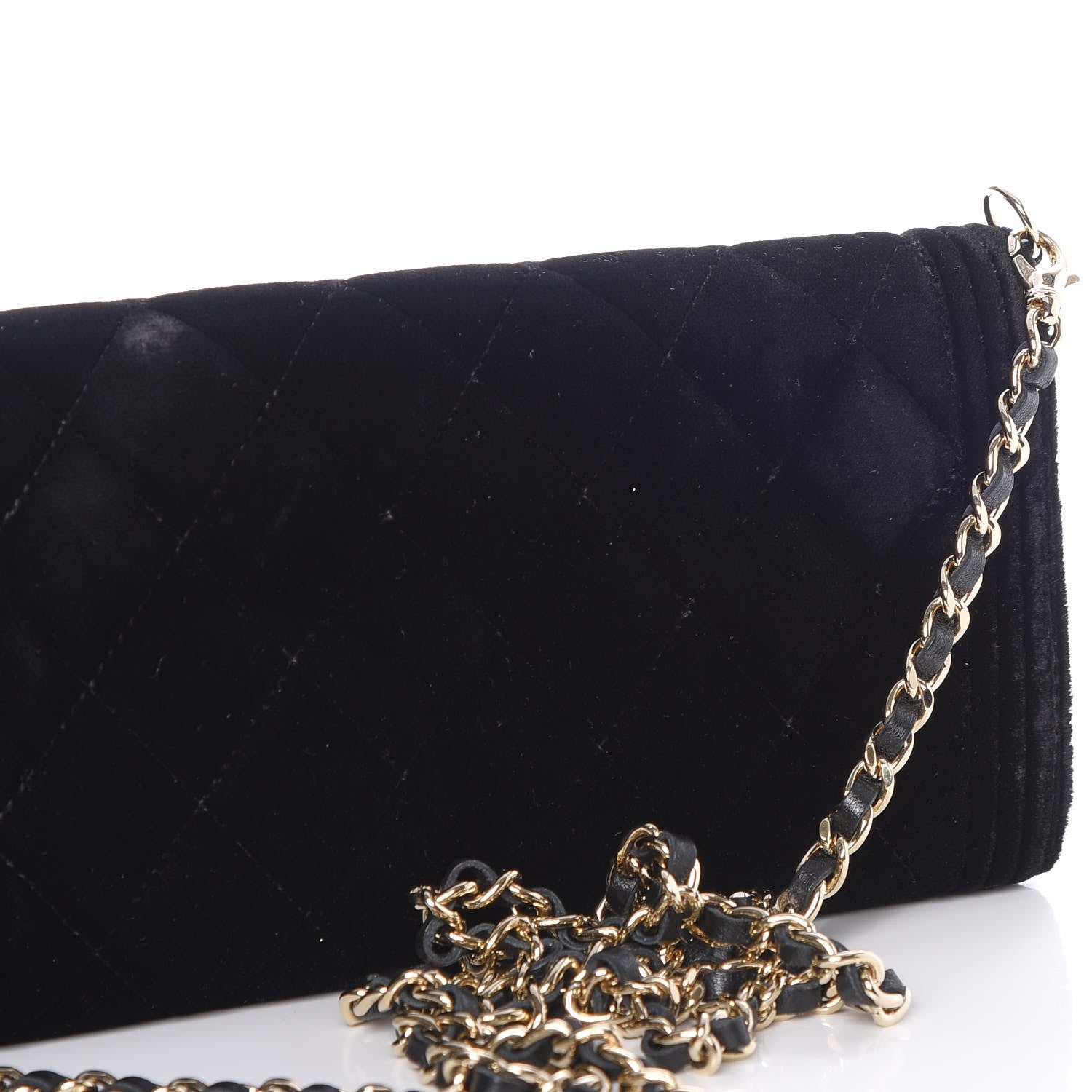 Chanel Velvet Boy Wallet On Removable Chain Black 13 of 15