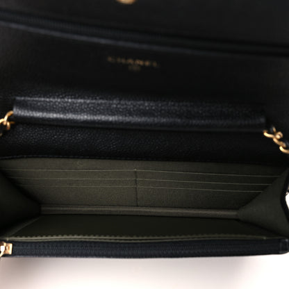 Chanel Caviar Quilted Boy Wallet On Chain WOC Black 5 of 11