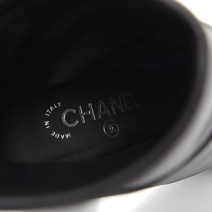 Chanel Calfskin CC Cap Toe Fold Over Boots 35.5 Black 8 of 8