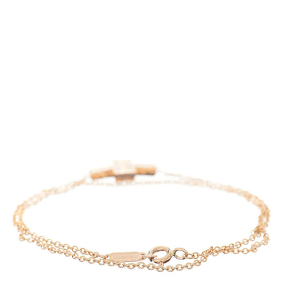 Tiffany 18K Rose Gold Diamond T Double Chain Bracelet 3 of 4