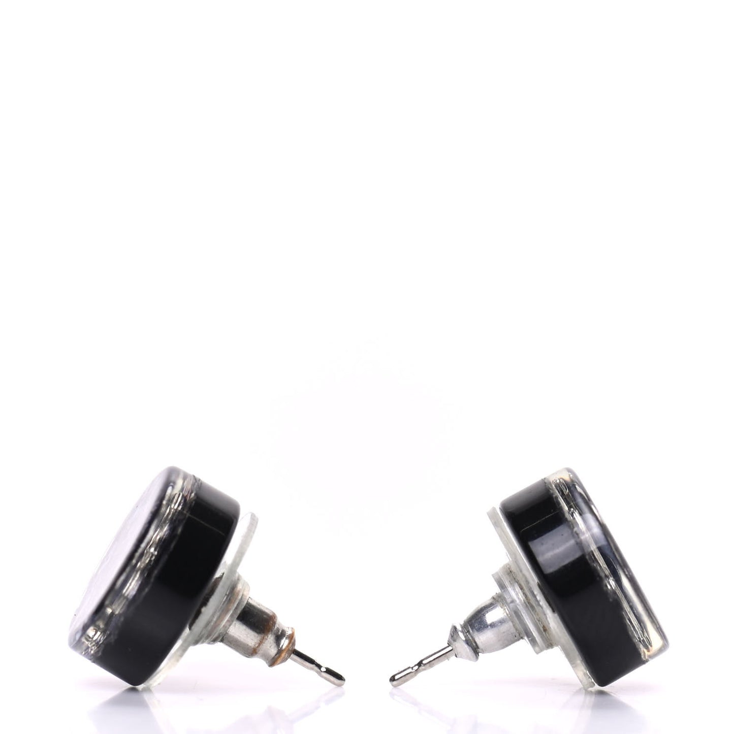 Resin Glitter CC Earrings Grey Black