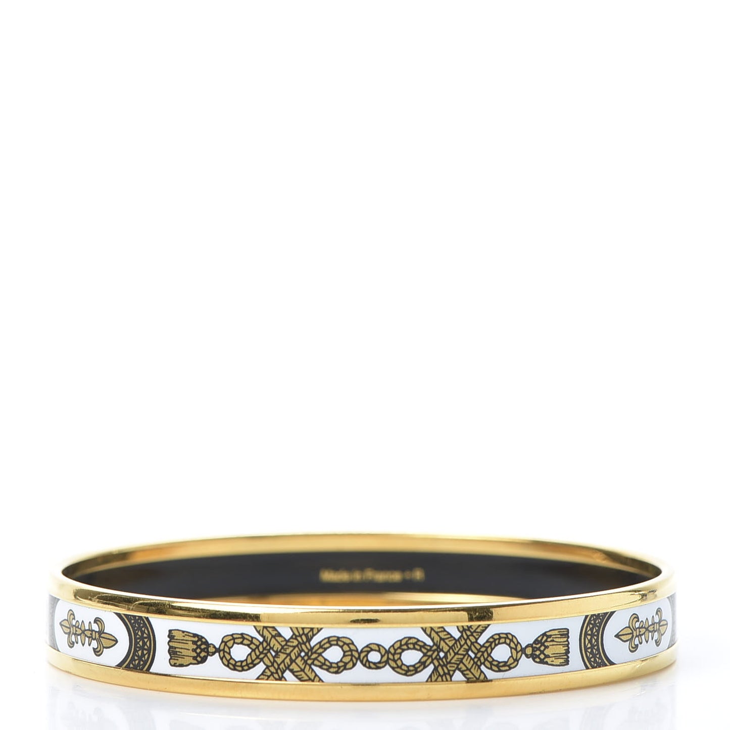 Enamel Printed Grand Apparat Narrow Bracelet 65 White